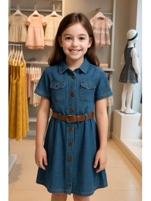 Παιδικο Φορεμα Τζιν 6-9 Χρονων Μπλε
