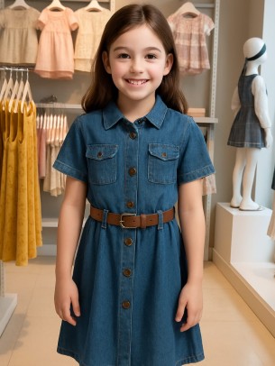 Παιδικο Φορεμα Τζιν 6-9 Χρονων Μπλε