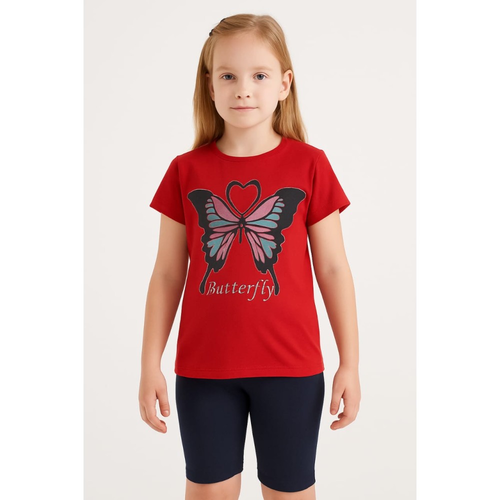 Παιδικο Σετ Για Κοριτσι 9-12 Χρονων Κοκκινο- Μπλε Σκουρο