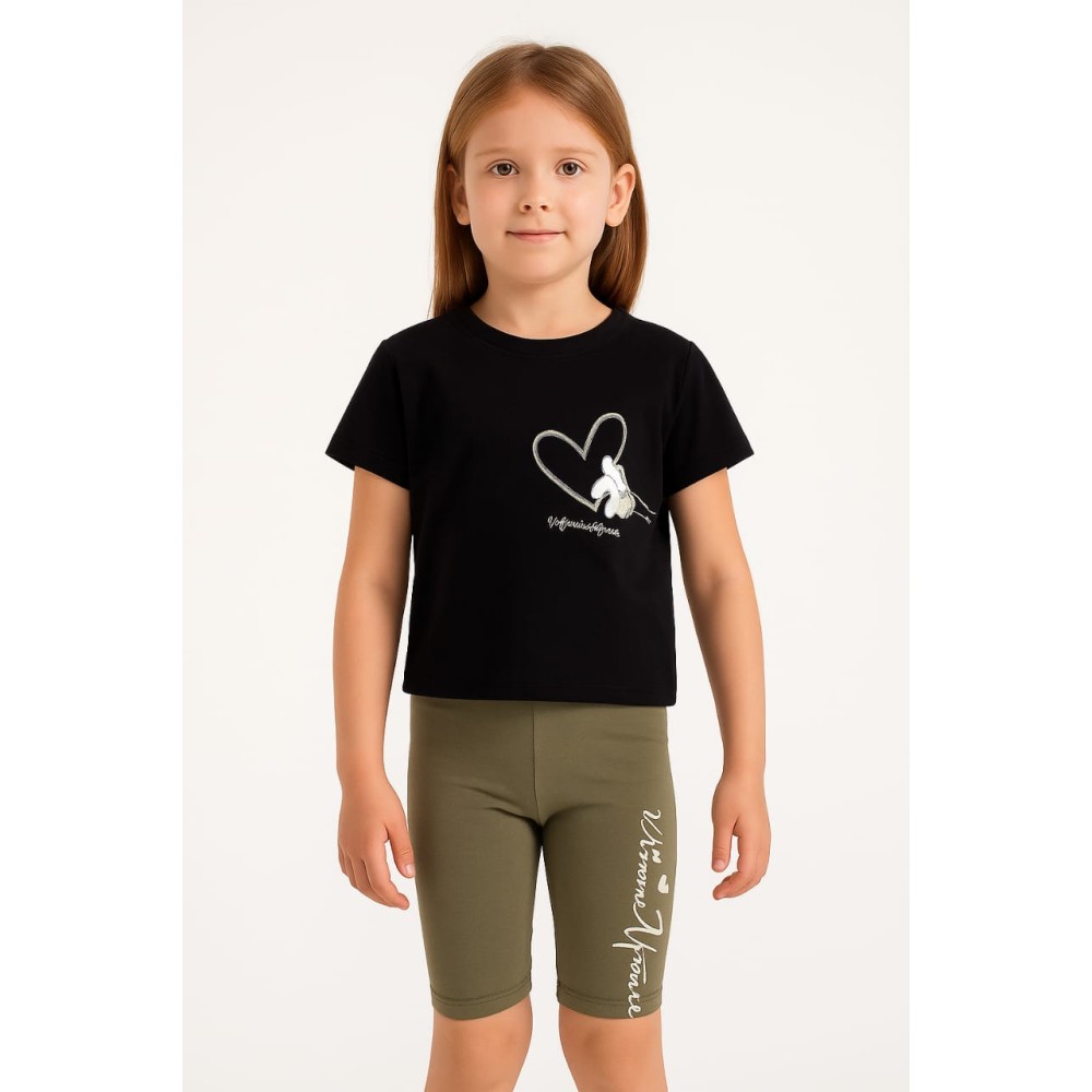 Παιδικο Σετ Για Κοριτσι 3-6 Χρονων Μαυρο-Πρασινο