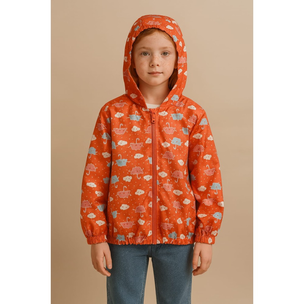 Παιδικο Αδιαβροχο Μπουφαν Για Κοριτσι  6-9 Χρονων Ροδι 