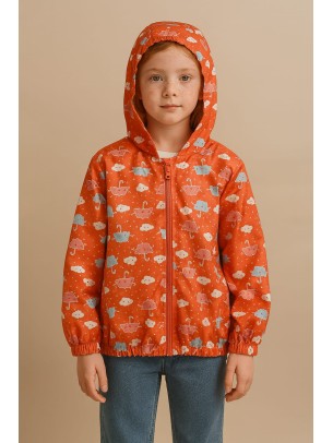 Παιδικο Αδιαβροχο Μπουφαν Για Κοριτσι  6-9 Χρονων Ροδι 