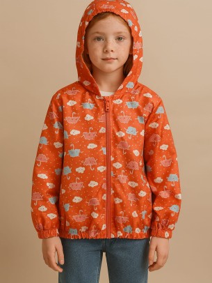 Παιδικο Αδιαβροχο Μπουφαν Για Κοριτσι  6-9 Χρονων Ροδι 