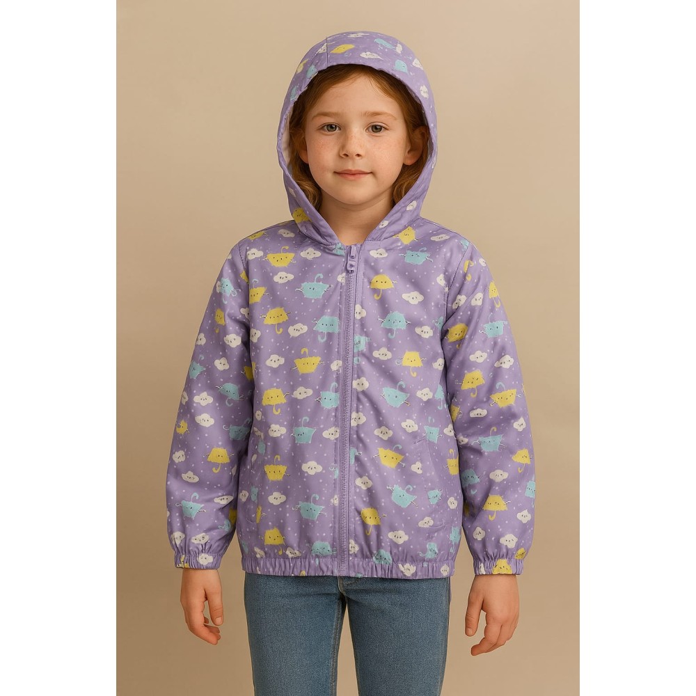 Παιδικο Αδιαβροχο Μπουφαν Για Κοριτσι  6-9 Χρονων Μωβ