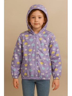 Παιδικο Αδιαβροχο Μπουφαν Για Κοριτσι  6-9 Χρονων Μωβ