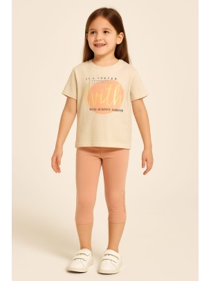 Παιδικο Σετ Για Κοριτσι 5-8 Χρονων Μπεζ- Σομον