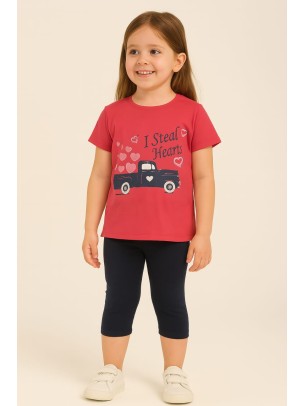 Παιδικο Σετ Για Κοριτσι 5-8 Χρονων Ροδι - Σκουρο Μπλε