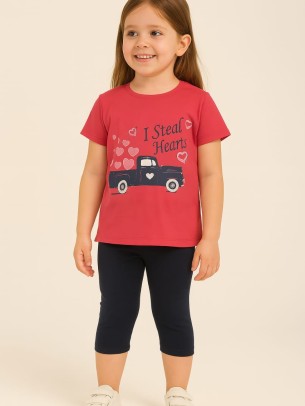 Παιδικο Σετ Για Κοριτσι 5-8 Χρονων Ροδι - Σκουρο Μπλε