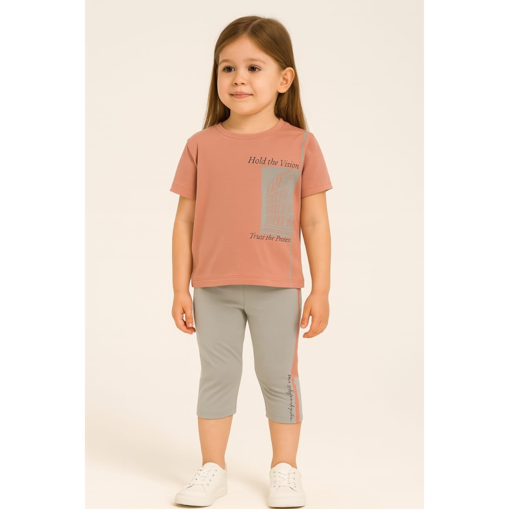 Παιδικο Σετ Για Κοριτσι 5-8 Χρονων  Σκουρο Ροζ-Γκρι