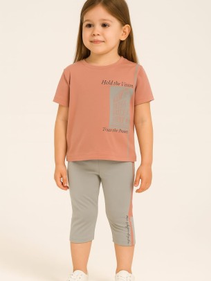 Παιδικο Σετ Για Κοριτσι 5-8 Χρονων  Σκουρο Ροζ-Γκρι