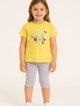 Παιδικο Σετ Για Κοριτσι 3-6 Χρονων Κιτρινο -Λιλα