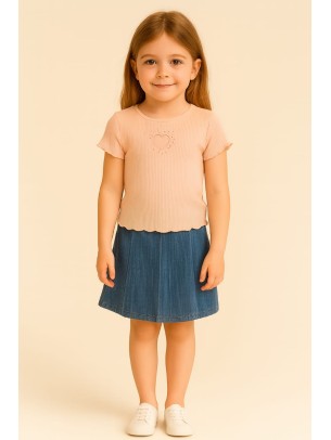 Παιδικο Σετ  Με Τζιν Φουστα Σορτς 6-9 Χρονων Σομον 