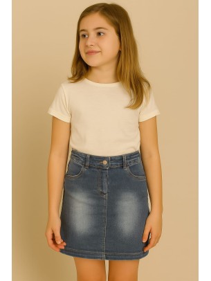 Παιδικη Τζιν  Φουστα 6-9 Χρονων Μπλε