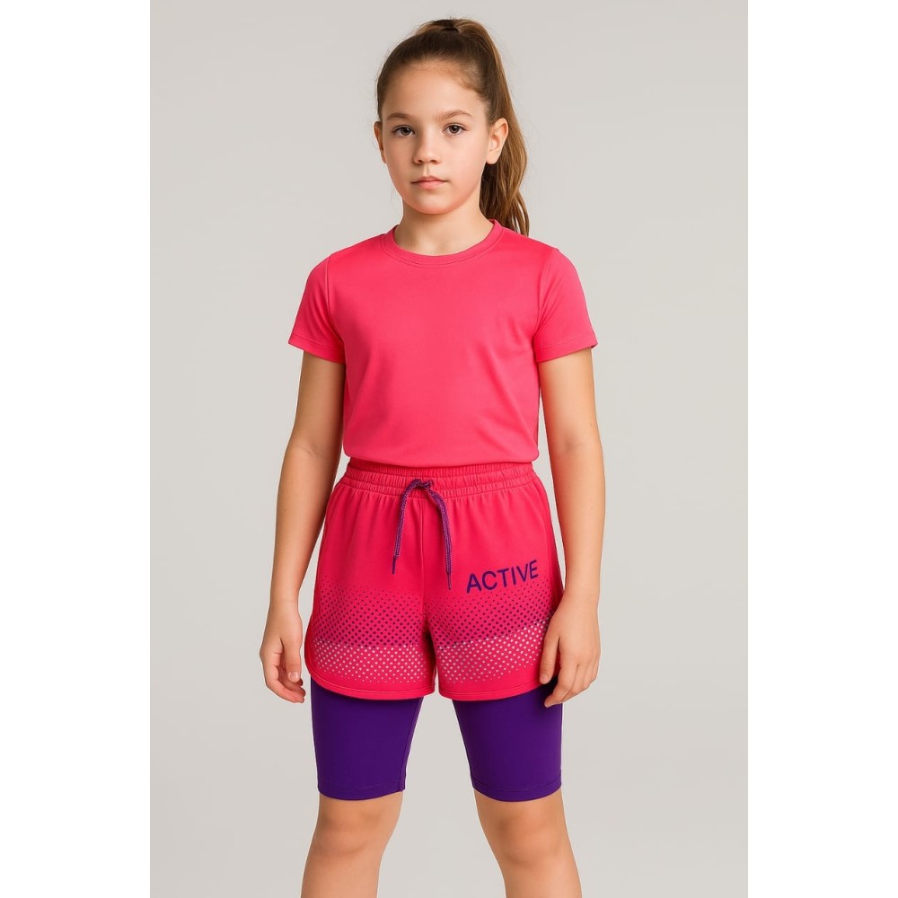 Παιδικο Σορτς 10-13 Χρονων Φουξια Νεον