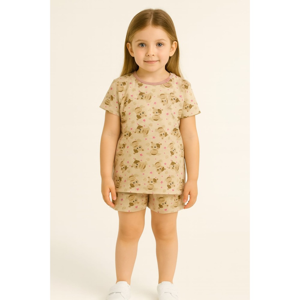 Παιδικι Σετ Πιτζαμα 3-10 Χρονων Μπεζ