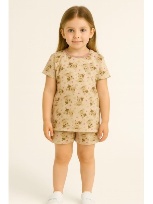 Παιδικι Σετ Πιτζαμα 3-10 Χρονων Μπεζ