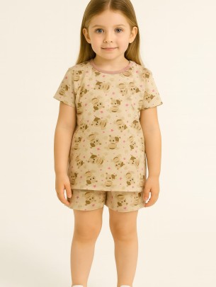 Παιδικι Σετ Πιτζαμα 3-10 Χρονων Μπεζ