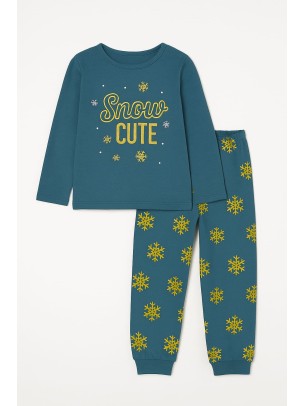 Παιδικο Σετ Πιτζαμα  5-8 Χρονων Πετρολ