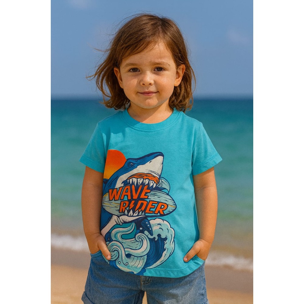 Παιδικο Τ.shirt Για Αγορι 2-5 Χρονων  Τυρκουαζ