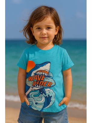 Παιδικο Τ.shirt Για Αγορι 2-5 Χρονων  Τυρκουαζ