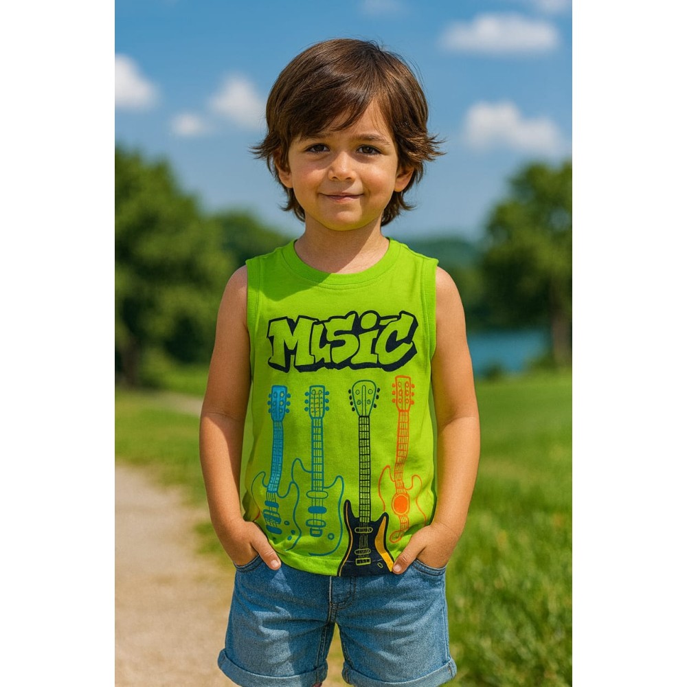 Παιδικο Τ.shirt Για Aγορι 2-5  Χρονων  Πρασινο Νεον