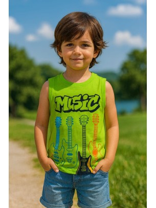 Παιδικο Τ.shirt Για Aγορι 2-5  Χρονων  Πρασινο Νεον