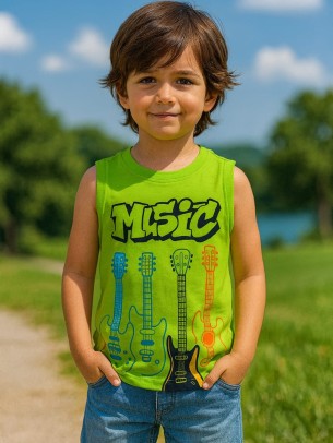 Παιδικο Τ.shirt Για Aγορι 2-5  Χρονων  Πρασινο Νεον