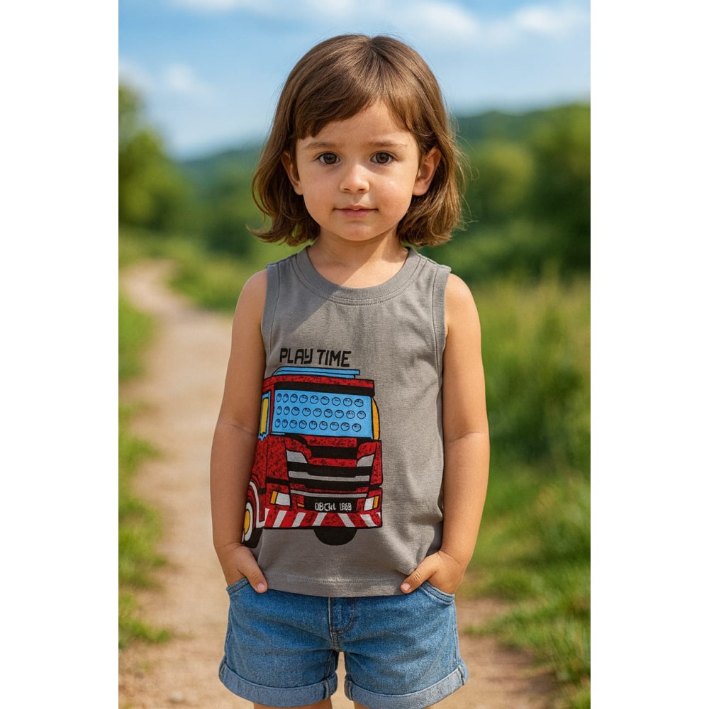 Παιδικο Τ.shirt Για Αγορι 2-5 Χρονων Γκρι