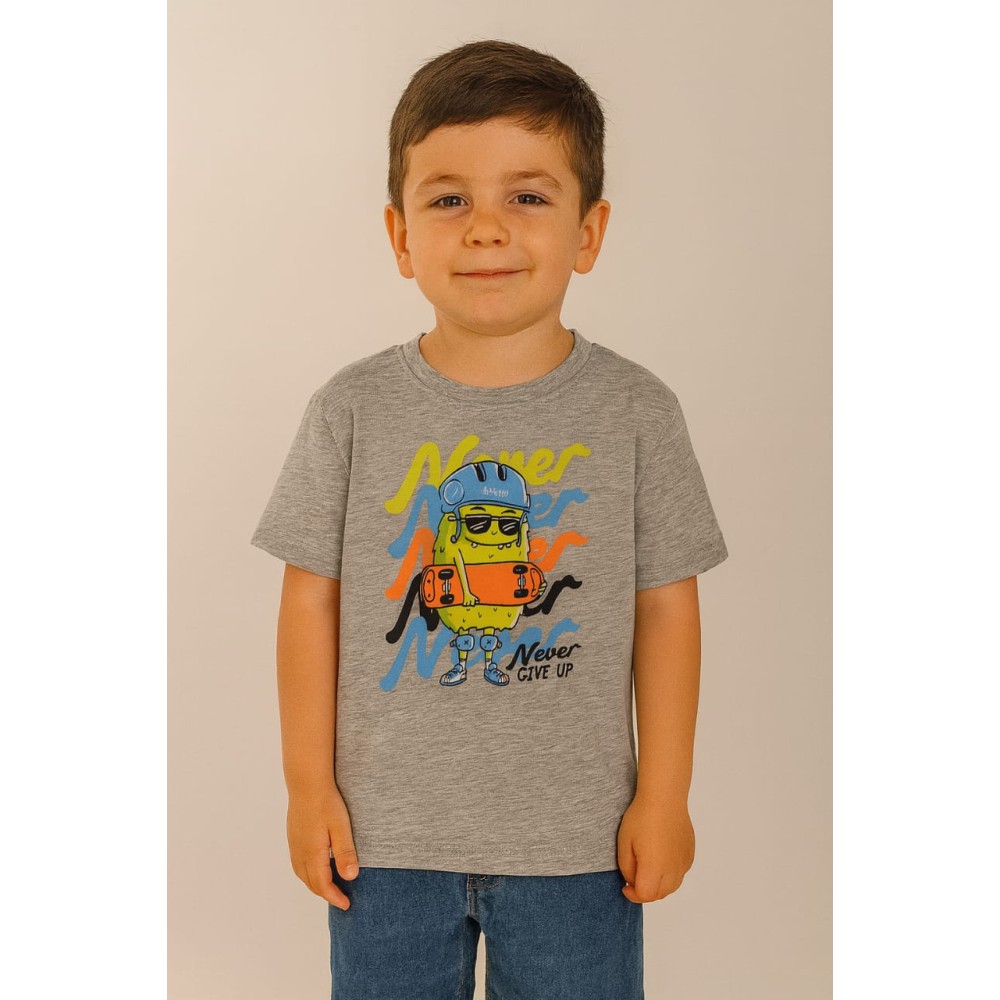 Παιδικο Τ.shirt Για Αγορι 2-5 Χρονων  Γκρι Μελανζε