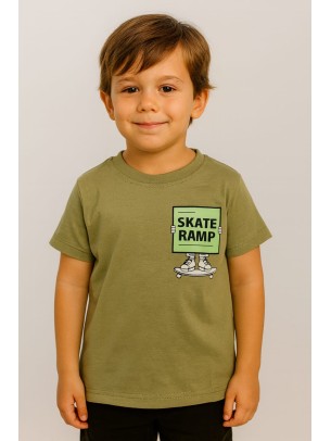 Παιδικο Τ.shirt Για Αγορι 3-7 Χρονων  Χακι