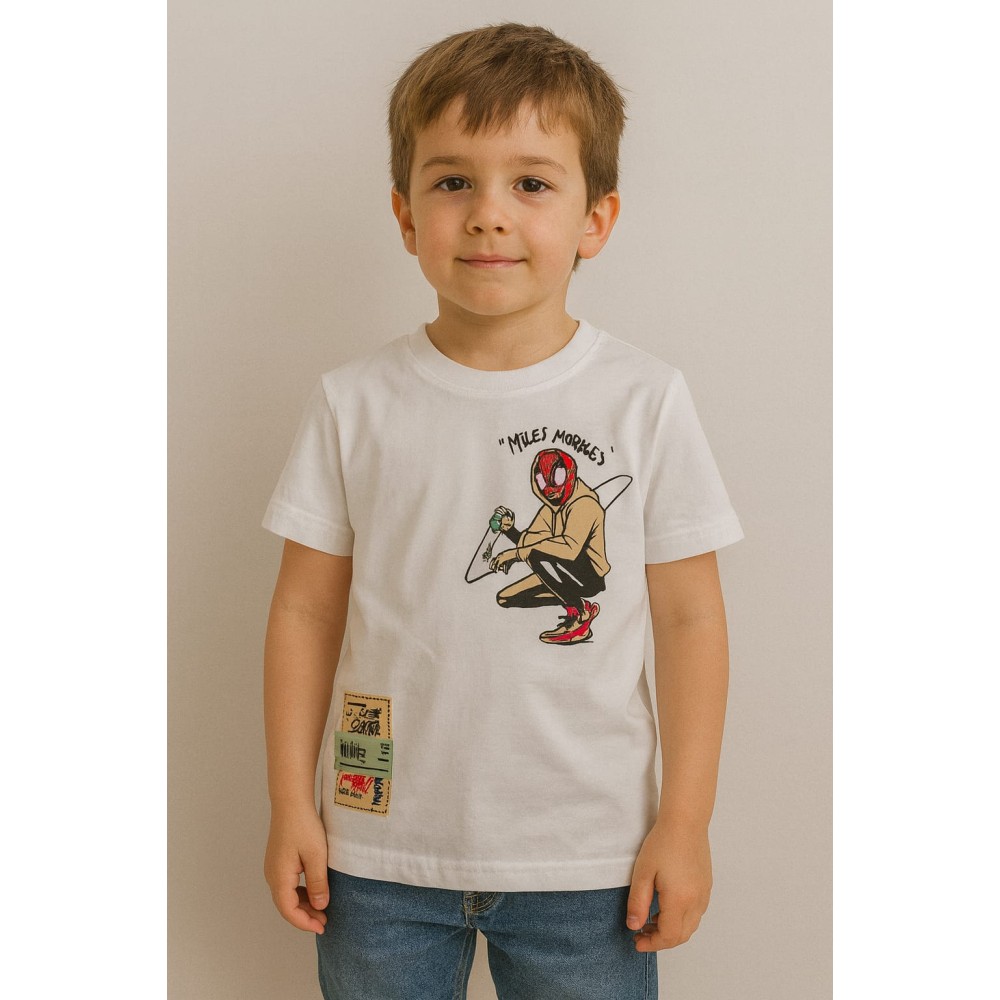 Παιδικο Τ.shirt Για Αγορι 3-7  Χρονων  Λευκο