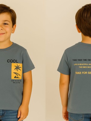 Παιδικο Τ.shirt Για Αγορι 3-11 Χρονων  Ανθρακι