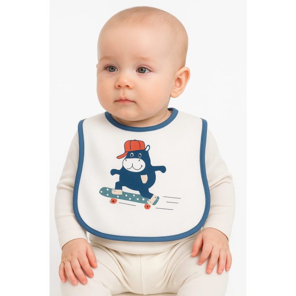 Βρεφικη Σαλιαρα 0-6 Μηνων Μπλε Λευκο 