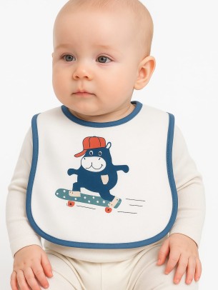 Βρεφικη Σαλιαρα 0-6 Μηνων Μπλε Λευκο 