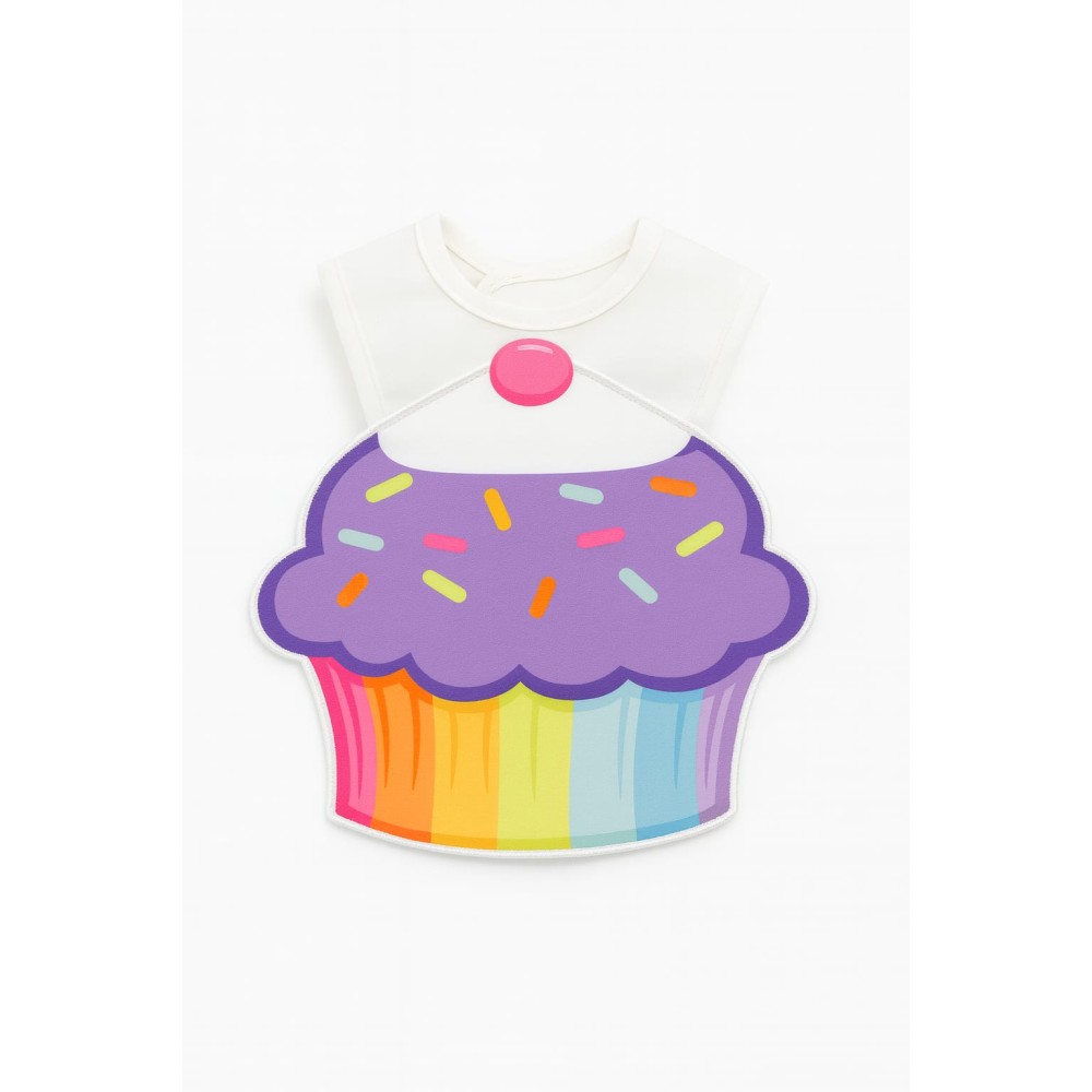 Βρεφικη Σαλιαρα 0-6 Μηνων Μωβ Λευκο