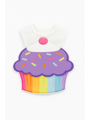 Βρεφικη Σαλιαρα 0-6 Μηνων Μωβ Λευκο