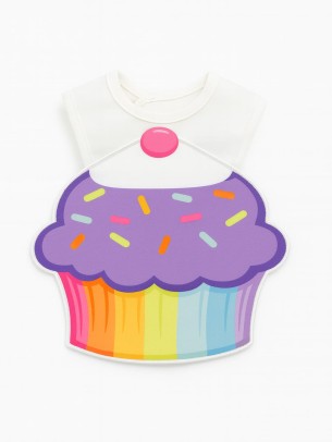 Βρεφικη Σαλιαρα 0-6 Μηνων Μωβ Λευκο