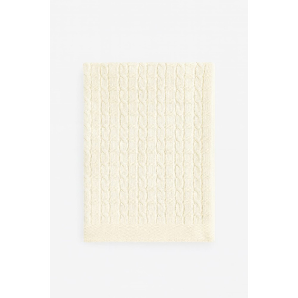 Βρεφικη Κουβερτα Πλεκτη Λευκο