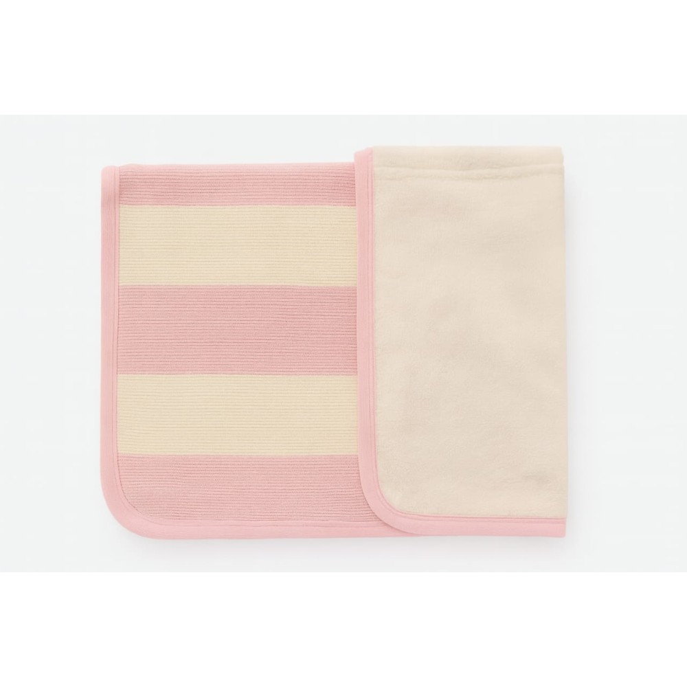 Βρεφικη Κουβερτα Πλεκτη με Fleece Ροζ