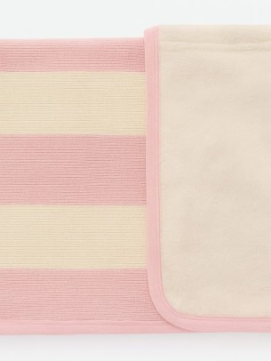 Βρεφικη Κουβερτα Πλεκτη με Fleece Ροζ
