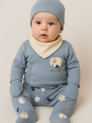Σετ Νεογεννητο Για Αγορι Μπλε 0-3 Μηνων