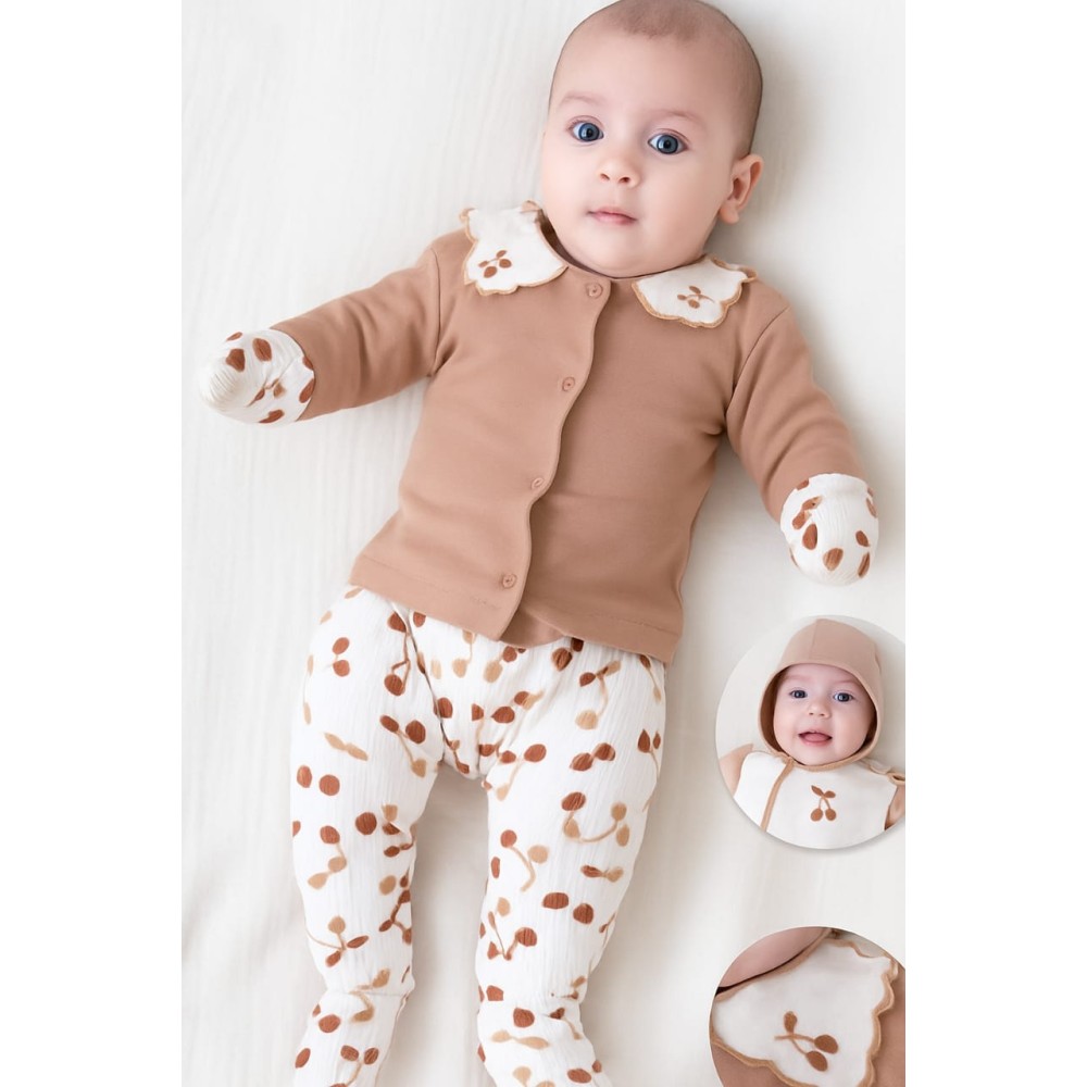 Σετ Νεογεννητο Για Κοριτσι Καφε 0-3 Μηνων