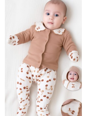 Σετ Νεογεννητο Για Κοριτσι Καφε 0-3 Μηνων