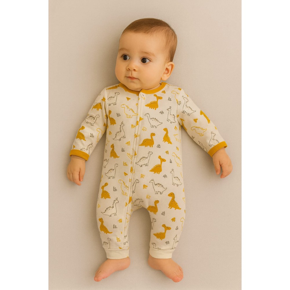 Βρεφικό Φορμάκι Για Αγόρι 9-18 Μηνών Λευκό-Κίτρινο