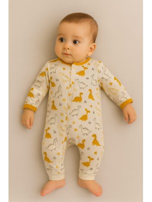 Βρεφικό Φορμάκι Για Αγόρι 9-18 Μηνών Λευκό-Κίτρινο