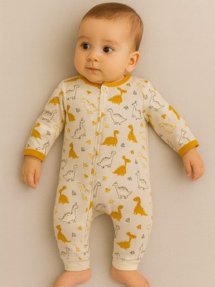 Βρεφικό Φορμάκι Για Αγόρι 9-18 Μηνών Λευκό-Κίτρινο