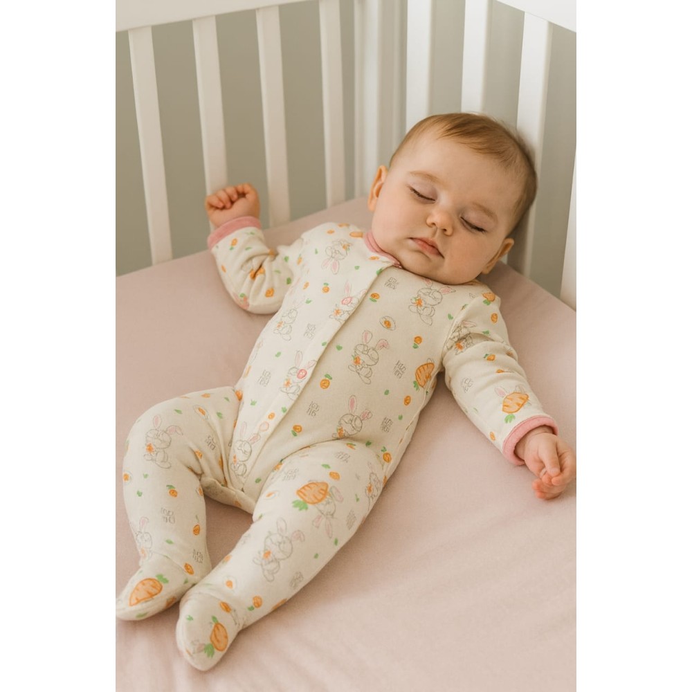 Βρεφικό Φορμάκι Για Κορίτσι 3-9 Μηνών Λευκό-Ροζ