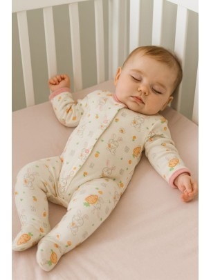 Βρεφικό Φορμάκι Για Κορίτσι 3-9 Μηνών Λευκό-Ροζ