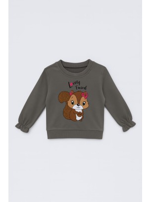 Παιδικό Φούτερ Για Κορίτσι 2-5 Χρονών Ανθρακί