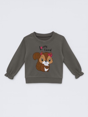 Παιδικό Φούτερ Για Κορίτσι 2-5 Χρονών Ανθρακί